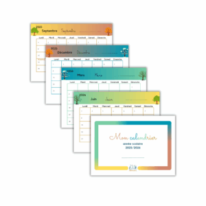 Calendrier Scolaire Montessori – De Septembre à Août (PDF Imprimable)
